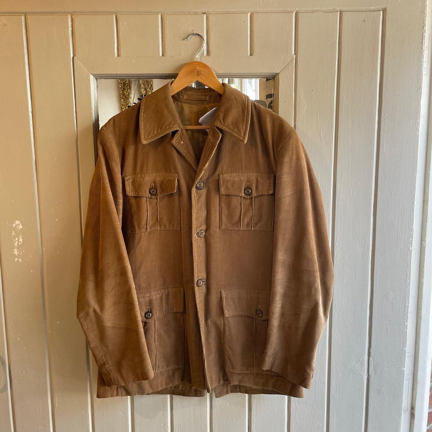 1960s 1970s Corduroy Safari Jacket
