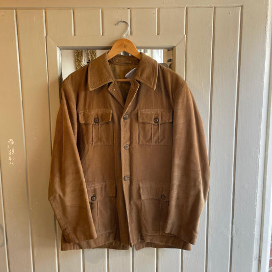 1960s 1970s Corduroy Safari Jacket