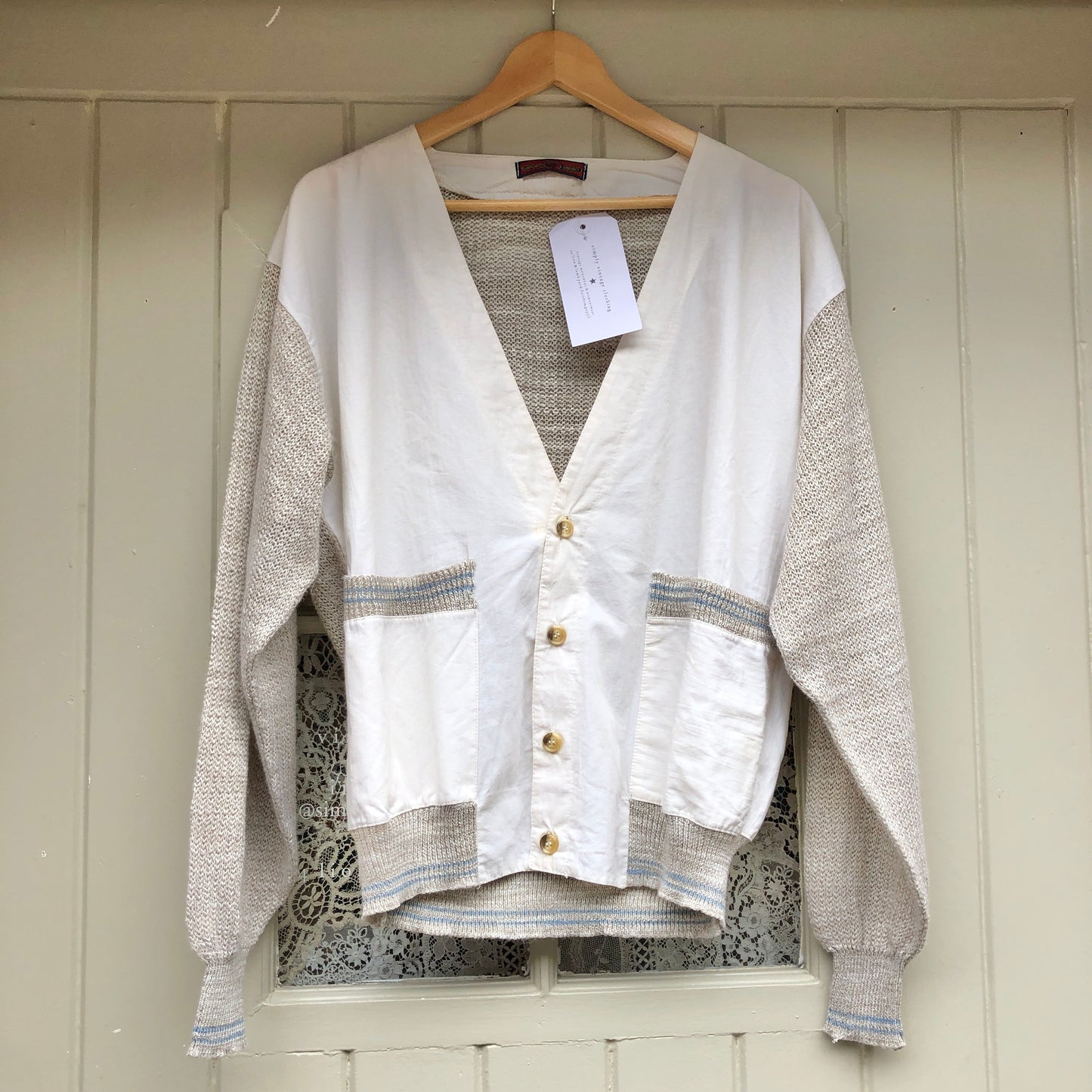1970s Italian Linen Knitted Cardigan Jumper