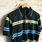 1980s Forest Green Striped Polo Shirt