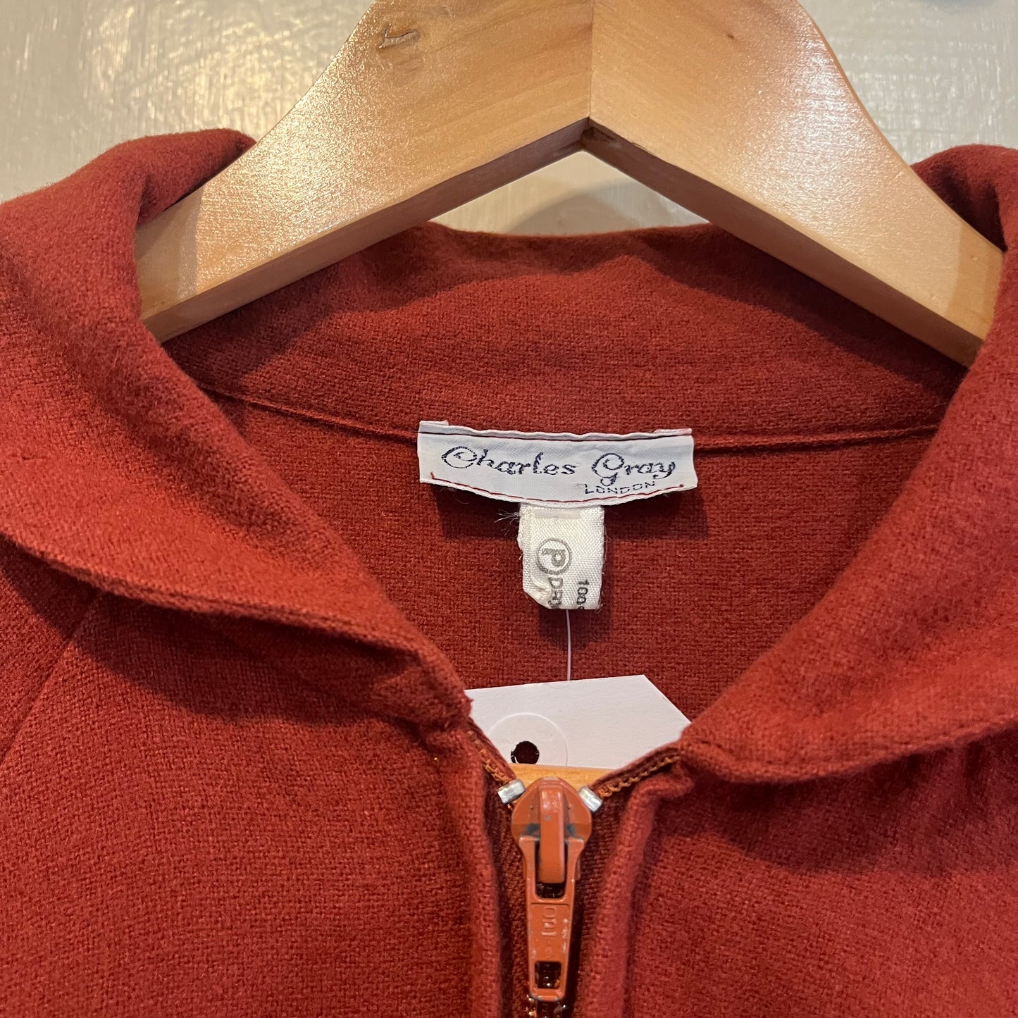 1970s Maroon Wool 'Charles Gray' Zip Up Jacket