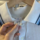 1970s White Netting Waffle Polo Shirt Top