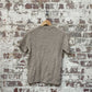 Vintage 1970s 1980s Beige Knitted Short Sleeved Jumper Shirt
