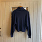 1980s , 1990s Navy Wool Laura Ashley Roll Neck Jumper