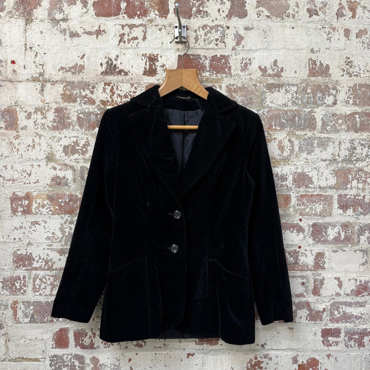 1980s Black Velvet Blazer Jacket