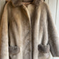 1950s Beige Faux Fur Teddy Boy Coat