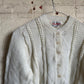 1960s White Knitted Cardigan Jumper