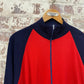 1980s Red and Navy Zip Up Track Top Jacket