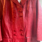 1970s Red Leather Button Long Jacket