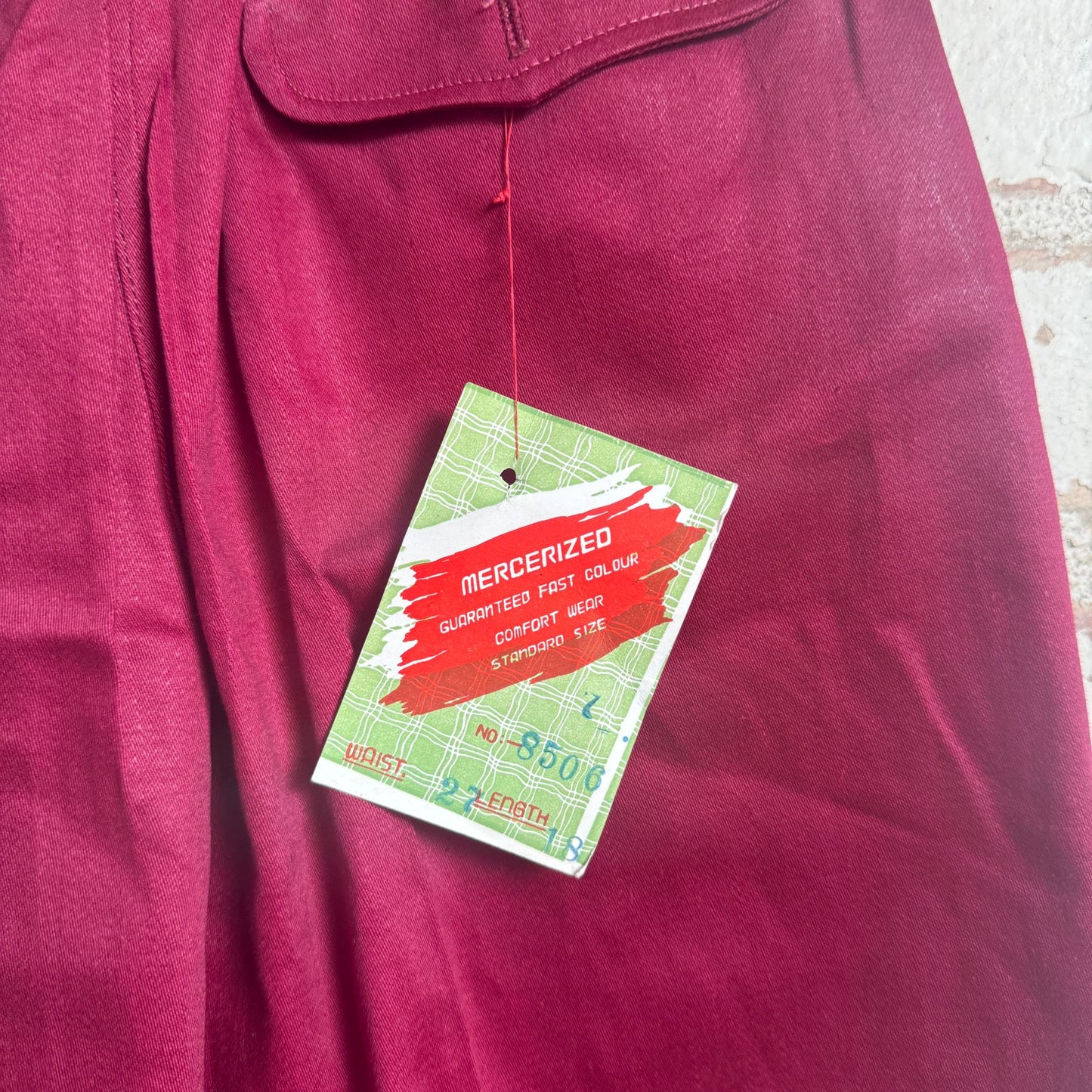 1950s Burgundy Red Shorts