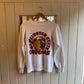 1980s White Graphic College Sweatshirt