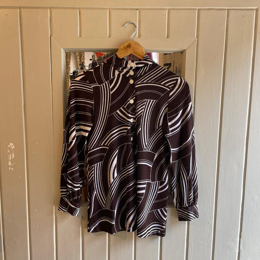 Vintage 60s/70s Italian Unusual Button up Hooded Shirt Jacket