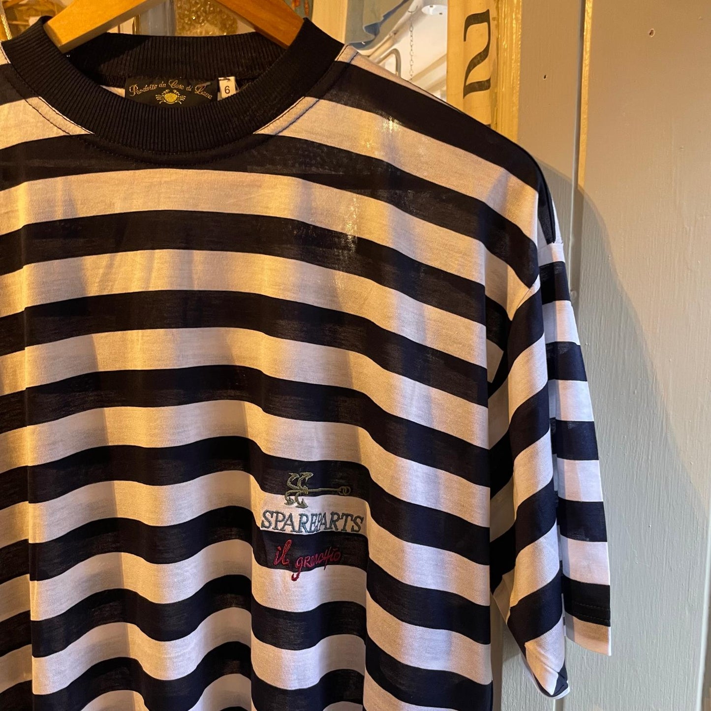 1990s Black and White Striped T-shirt