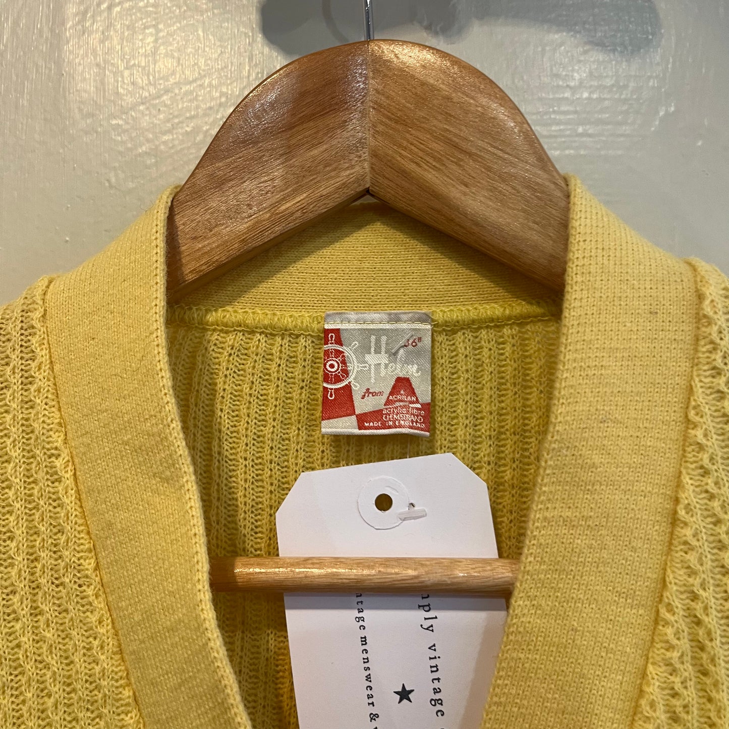 1960s Yellow button down cardigan Jumper