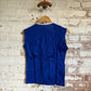 1960s Blue Rayon Low Neck T-Shirt Unusual Vest
