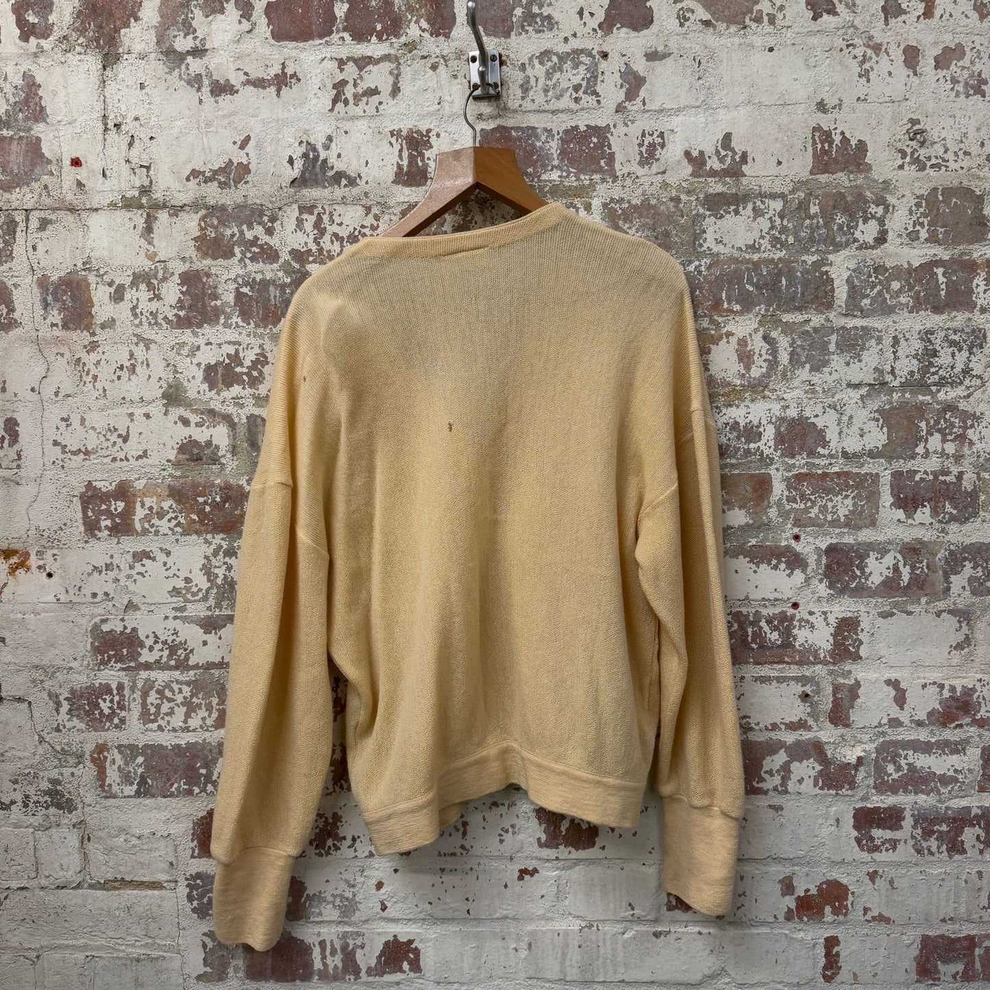 1980s Yellow Chemise Lacoste Cardigan Jumper