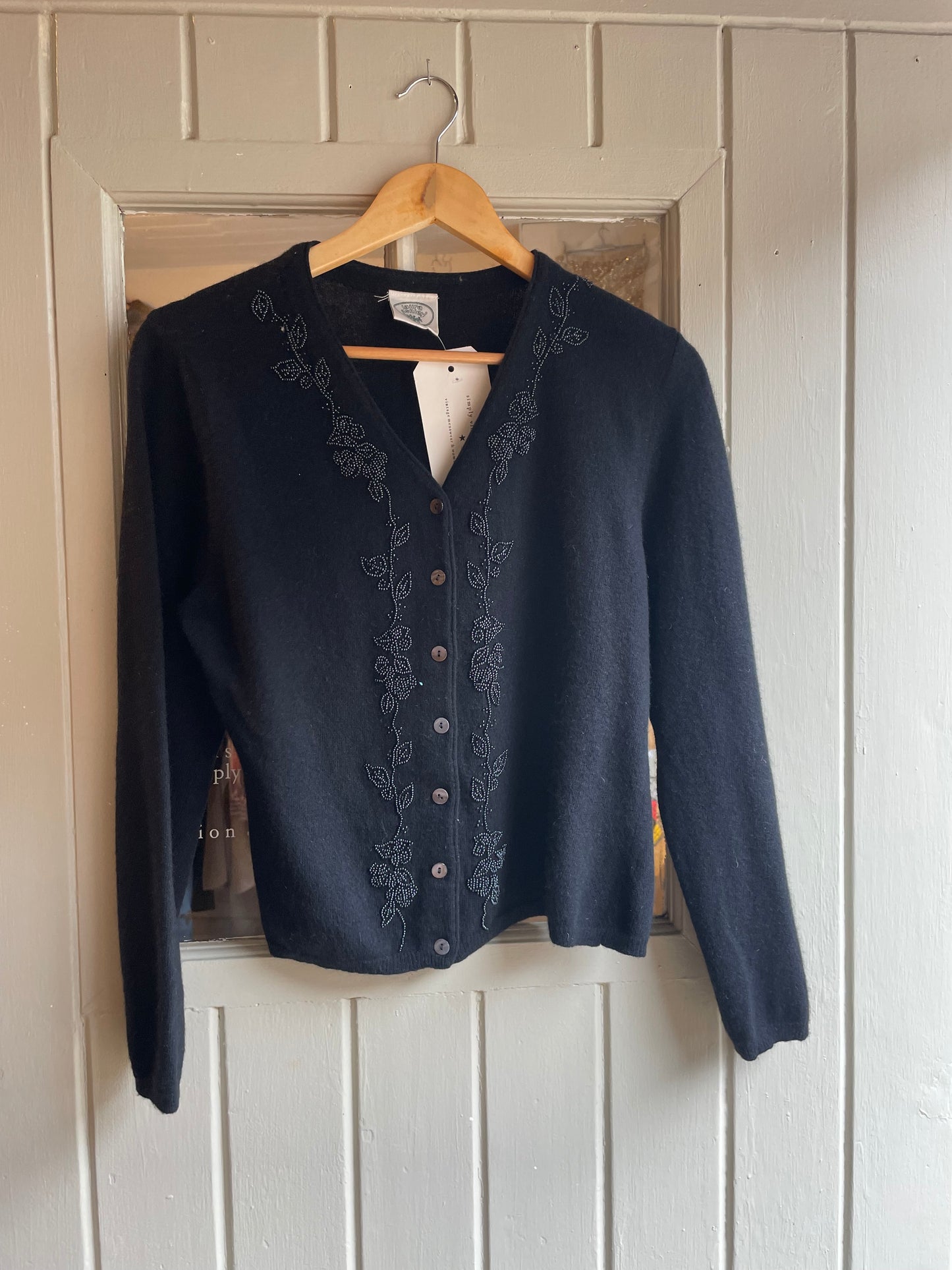 2000s Black Laura Ashley Cardigan Jumper