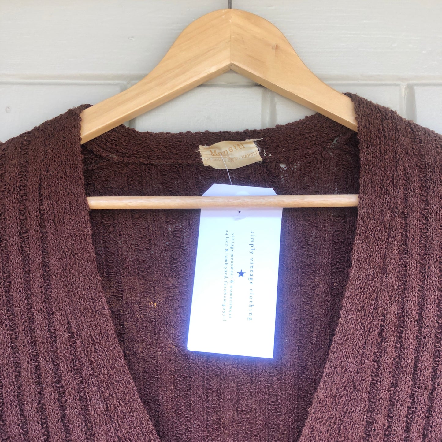 1970s Italian Brown Knitted Button cardigan Jumper