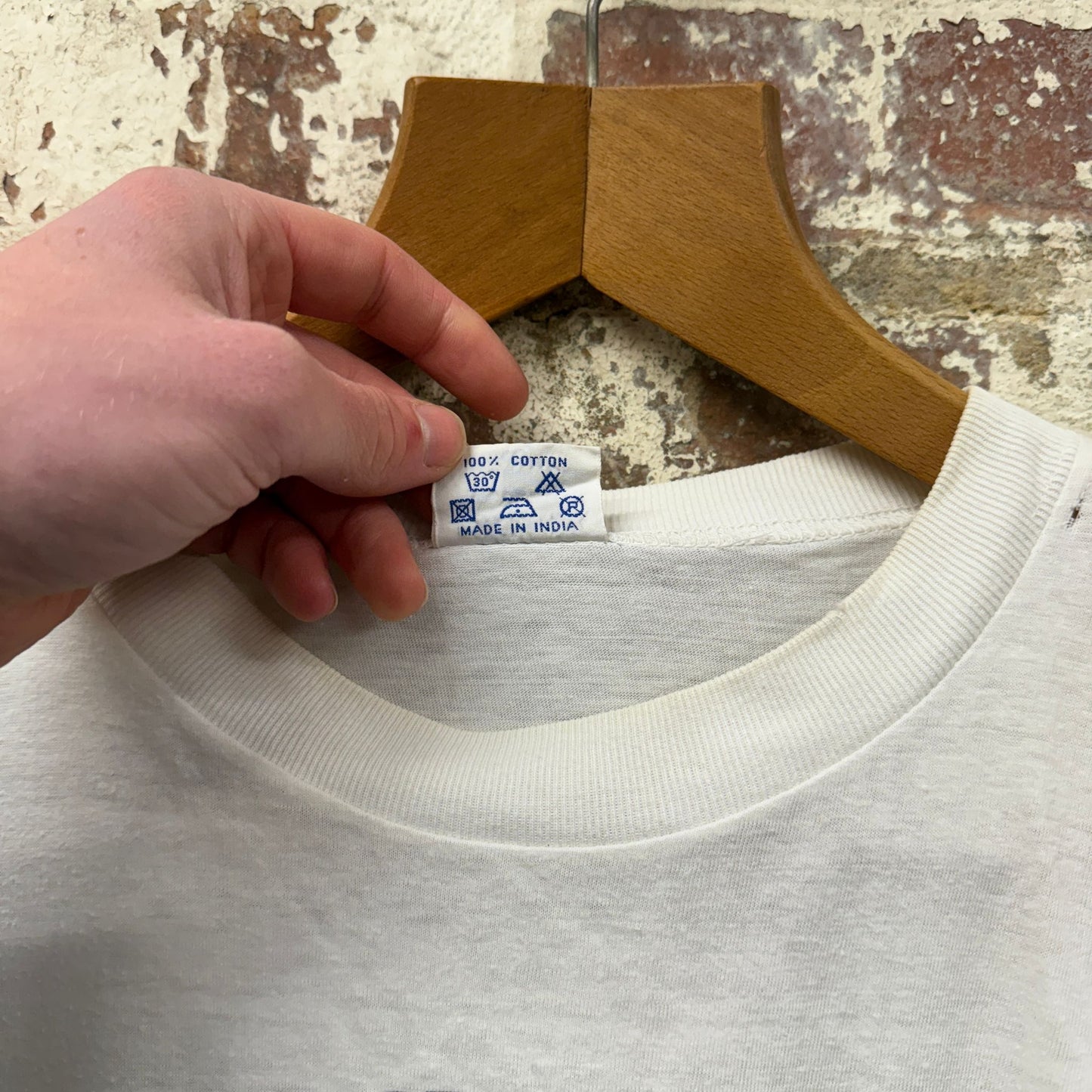 1980s White British Military Graphic T-Shirt