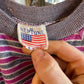 1970s Striped Short Sleeved Raglan Sweatshirt