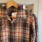 Vintage 70s/80s Brown Check Western Pop Snap Shirt