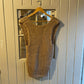 1960s 1970s Beige Knitted Vest Tank Top Jumper