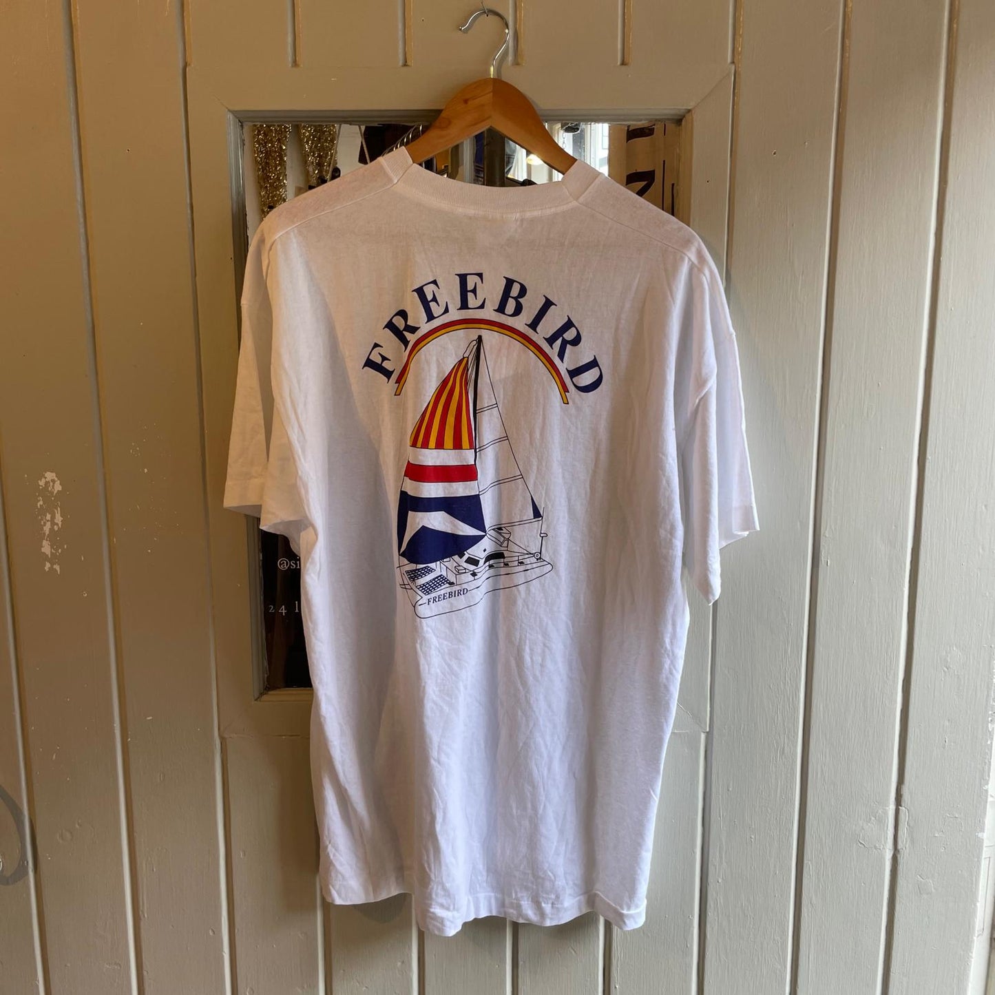 1990s White Free Bird Graphic T-shirt