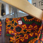 1970s Orange Floral Print Mid Length Dress