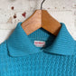 1950s Blue Wool Cable Knitted British Jumper