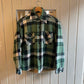 1970s Green Wool Blanket Lined Flannel Shirt Jacket