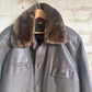 1980s Brown Leather Jacket Fur Collar