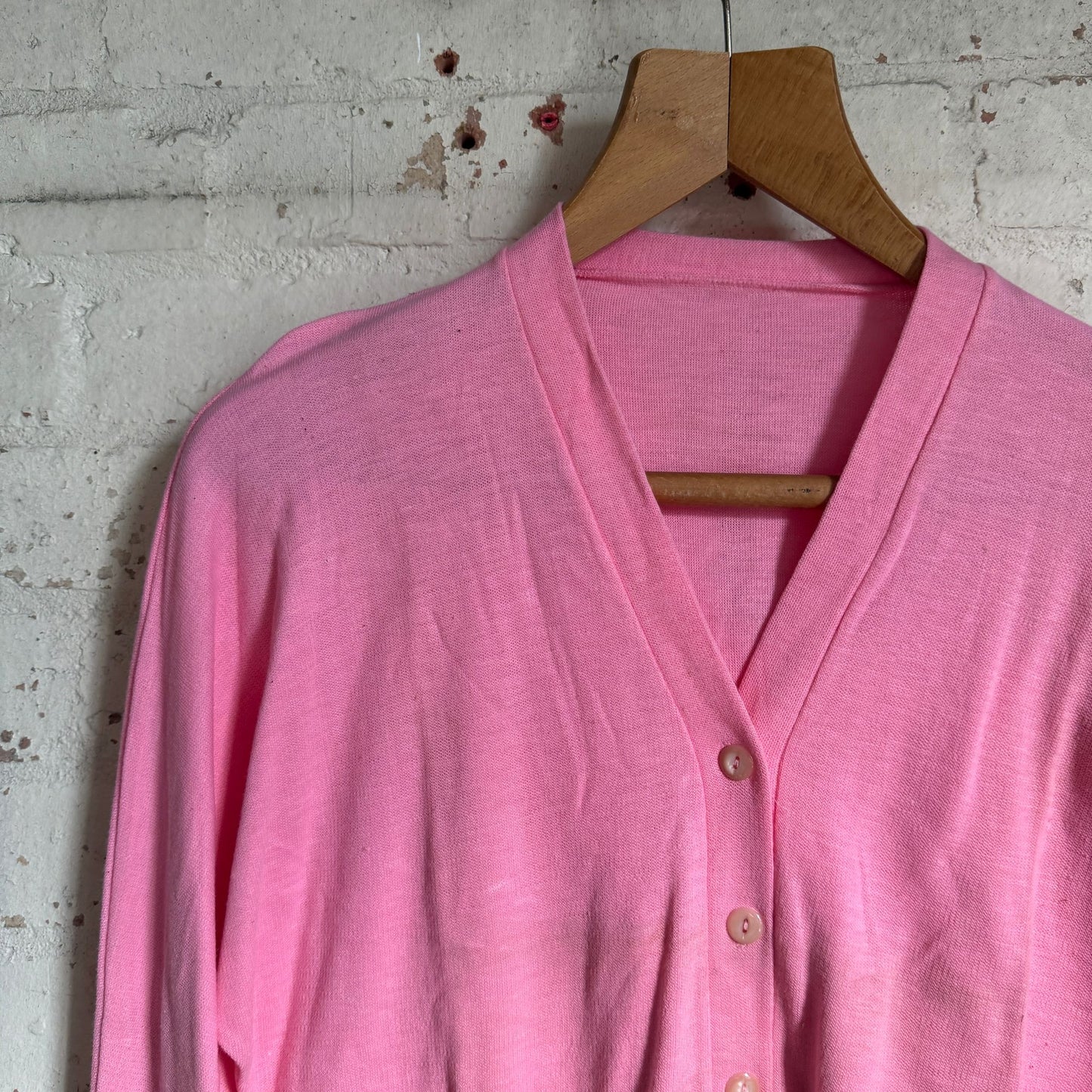 1960s Pink Cotton Cardigan Jumper