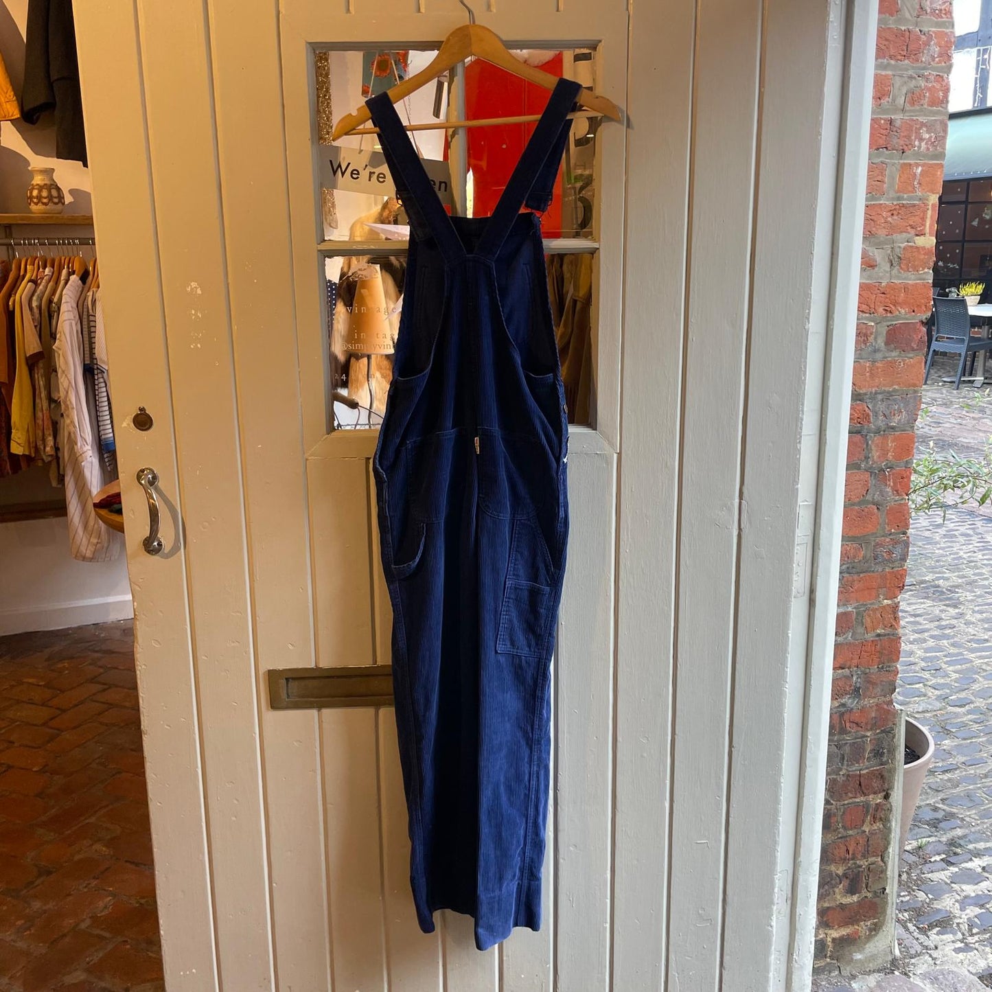 1970s Navy Blue Corduroy Dungarees Overalls