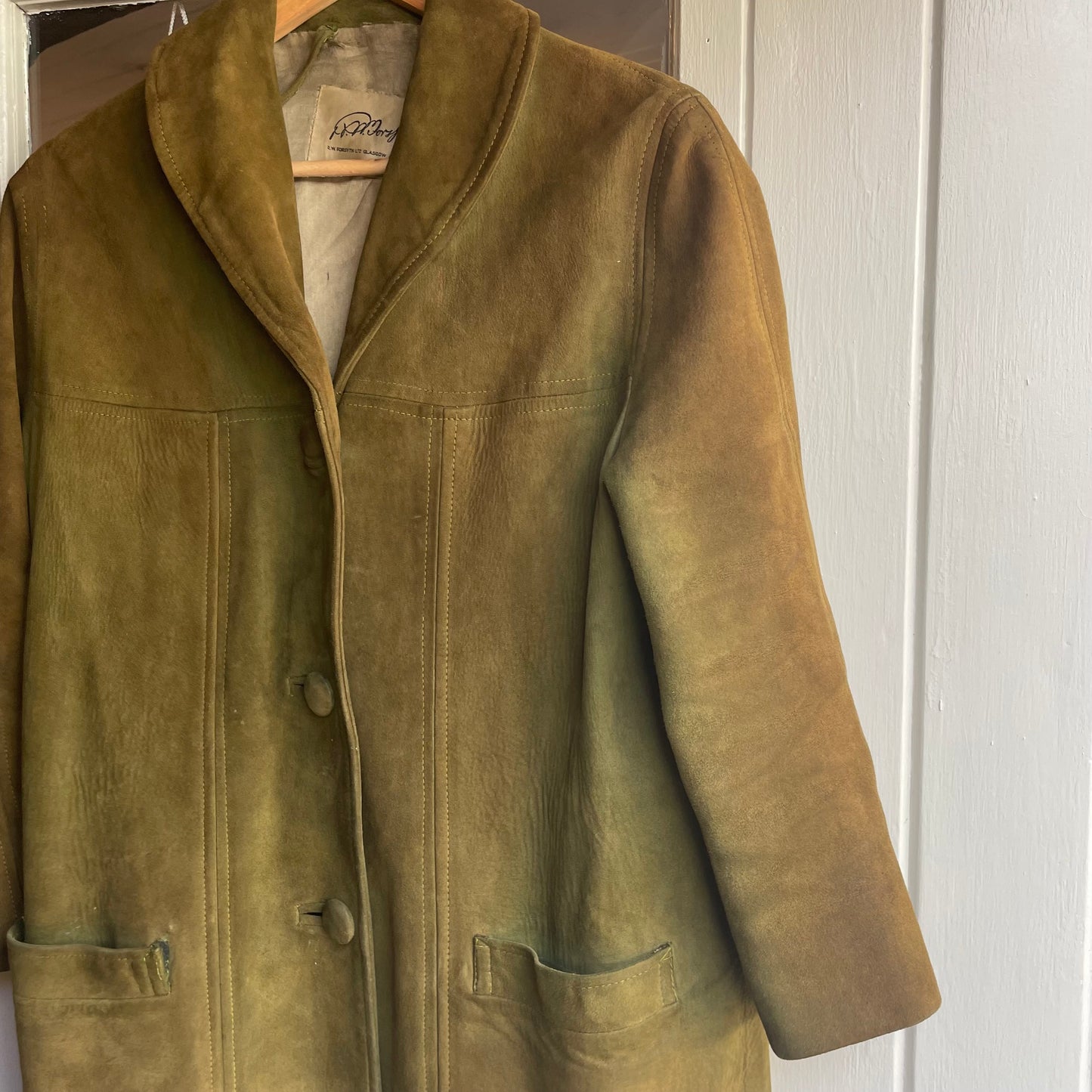 1960s Green Suede Leather Mid Jacket