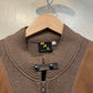 1970s Brown Knitted Zip Up Cardigan Jumper