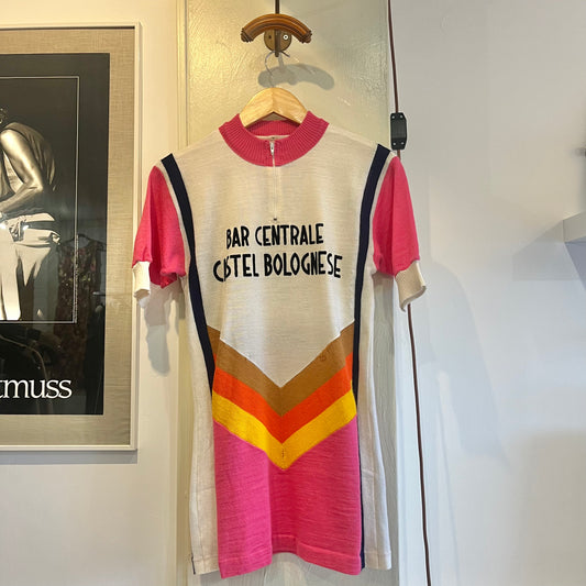 1970s Graphic Cycling Zip Shirt Top