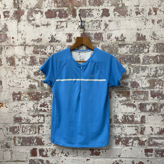 2000s Blue Nike Zip Sports T-shirt