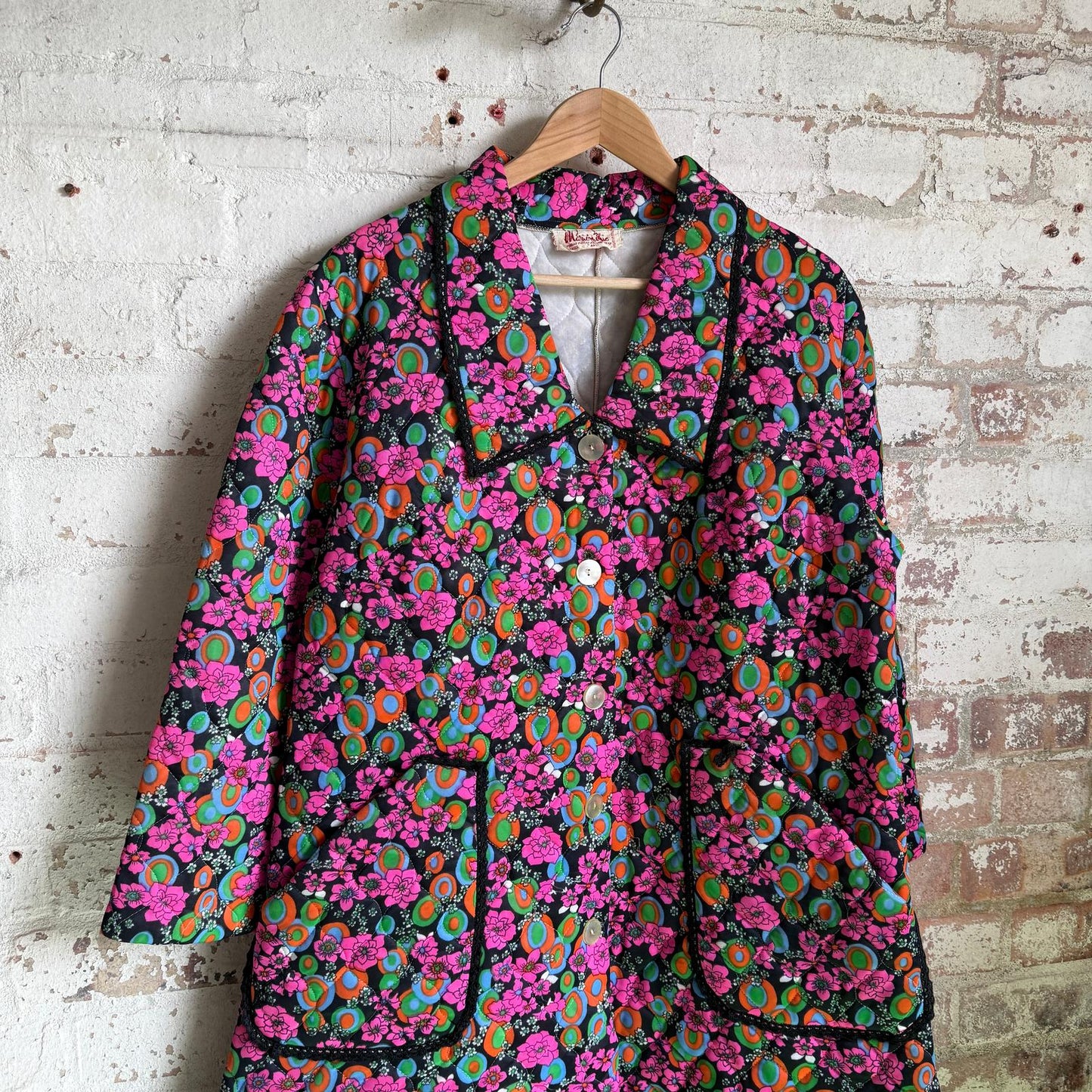 1970s Floral Padded House Coat Jacket