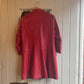 1970s Red Leather Button Long Jacket