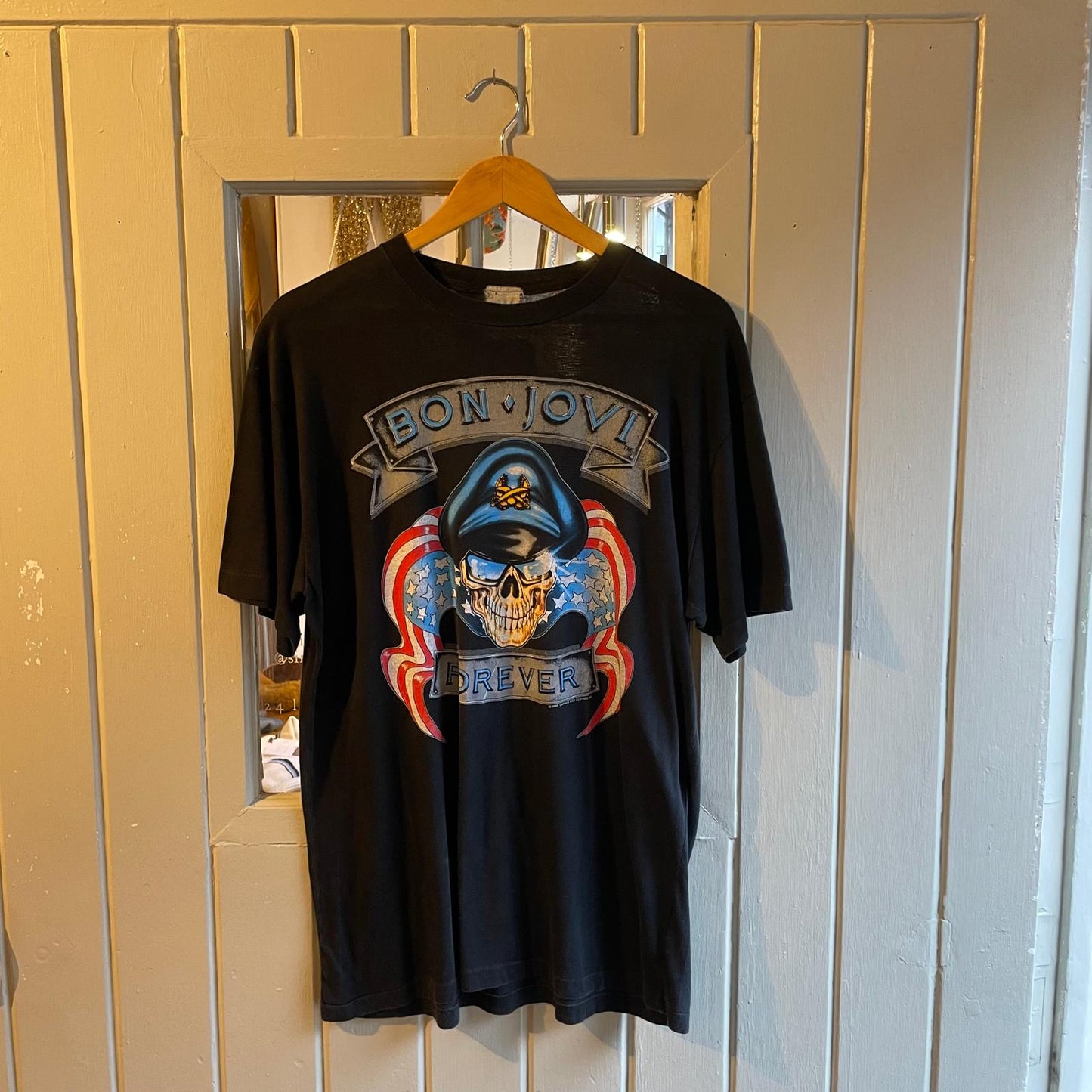 1980s 1989 Black 'Bon Jovi' Band Graphic T-shirt