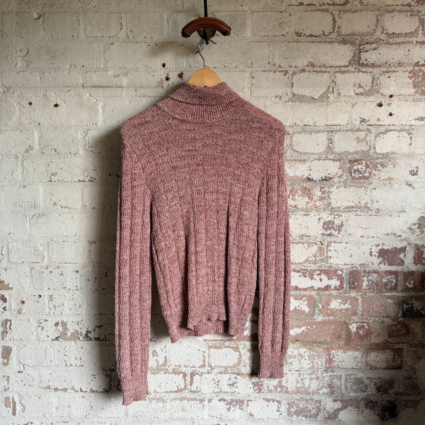 1970s Beige Turtleneck Knitted Jumper