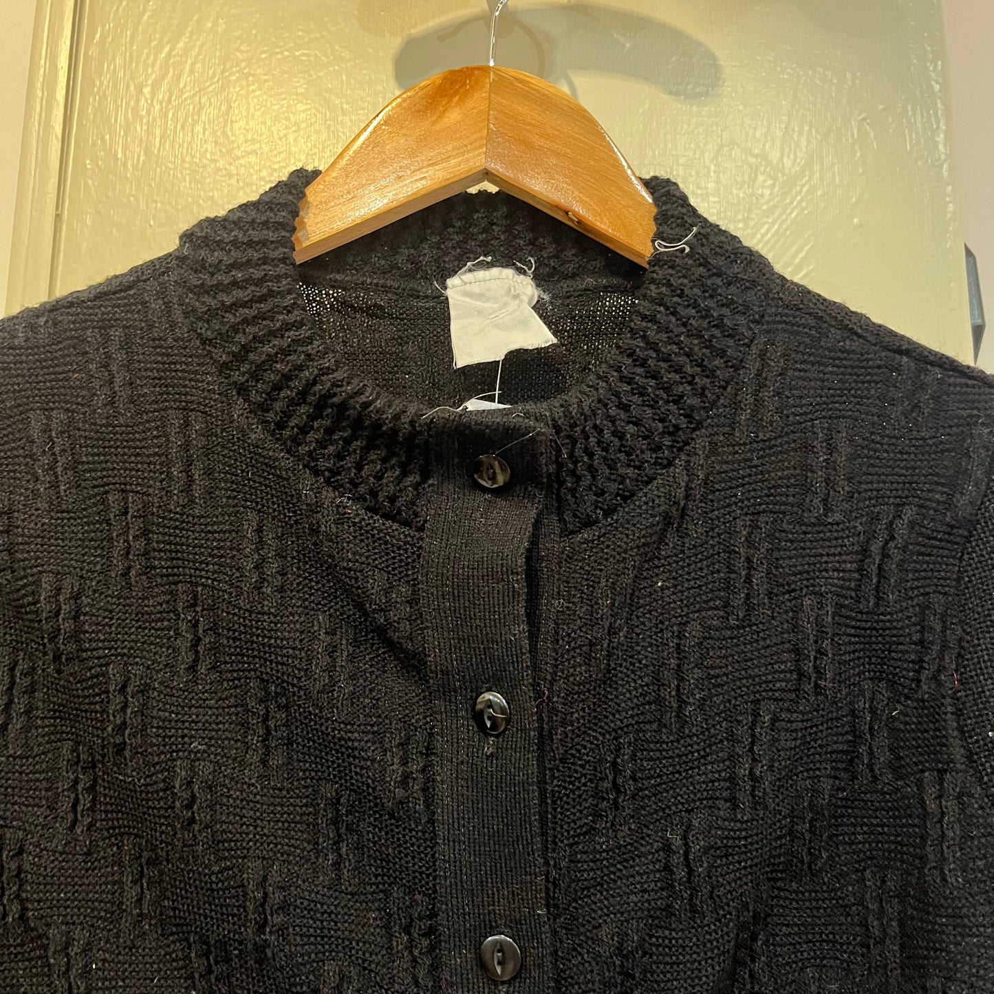 1960s Black British Knitted Cardigan Jumper
