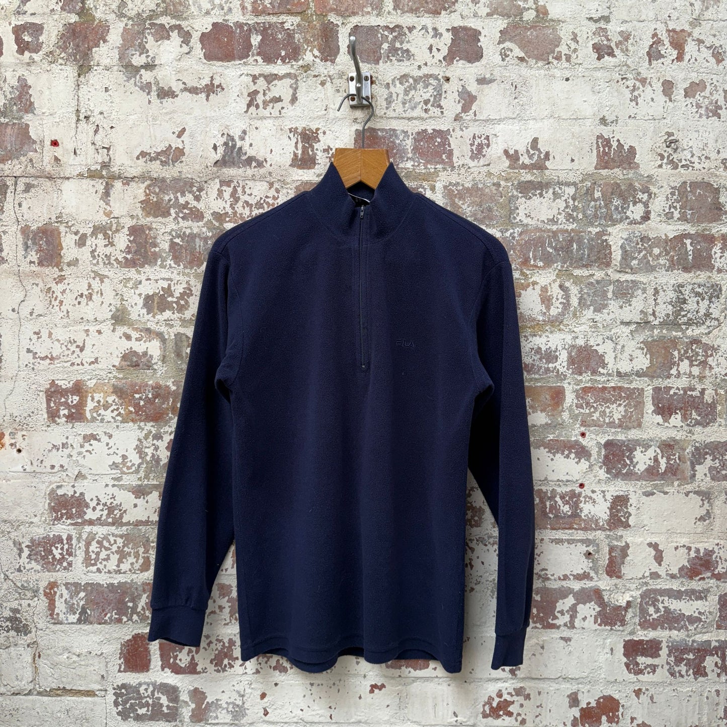 1990s Navy FILA Fleece 1/4 Zip Jumper