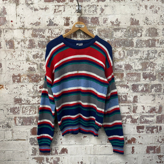 1980s Lee Stripe Knitted Wool Jumper