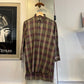 1970s French Checkered Button Up Smock Shirt