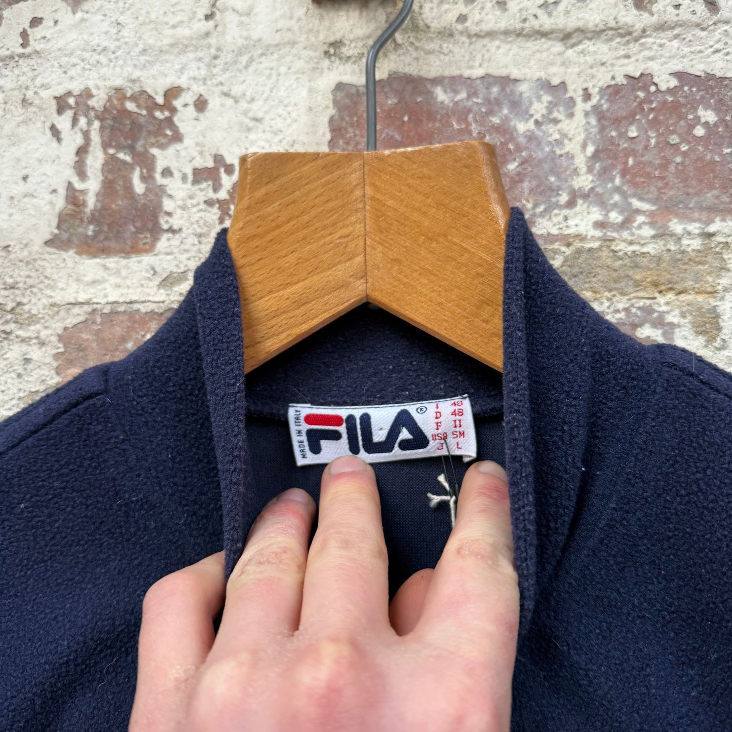 1990s Navy FILA Fleece 1/4 Zip Jumper