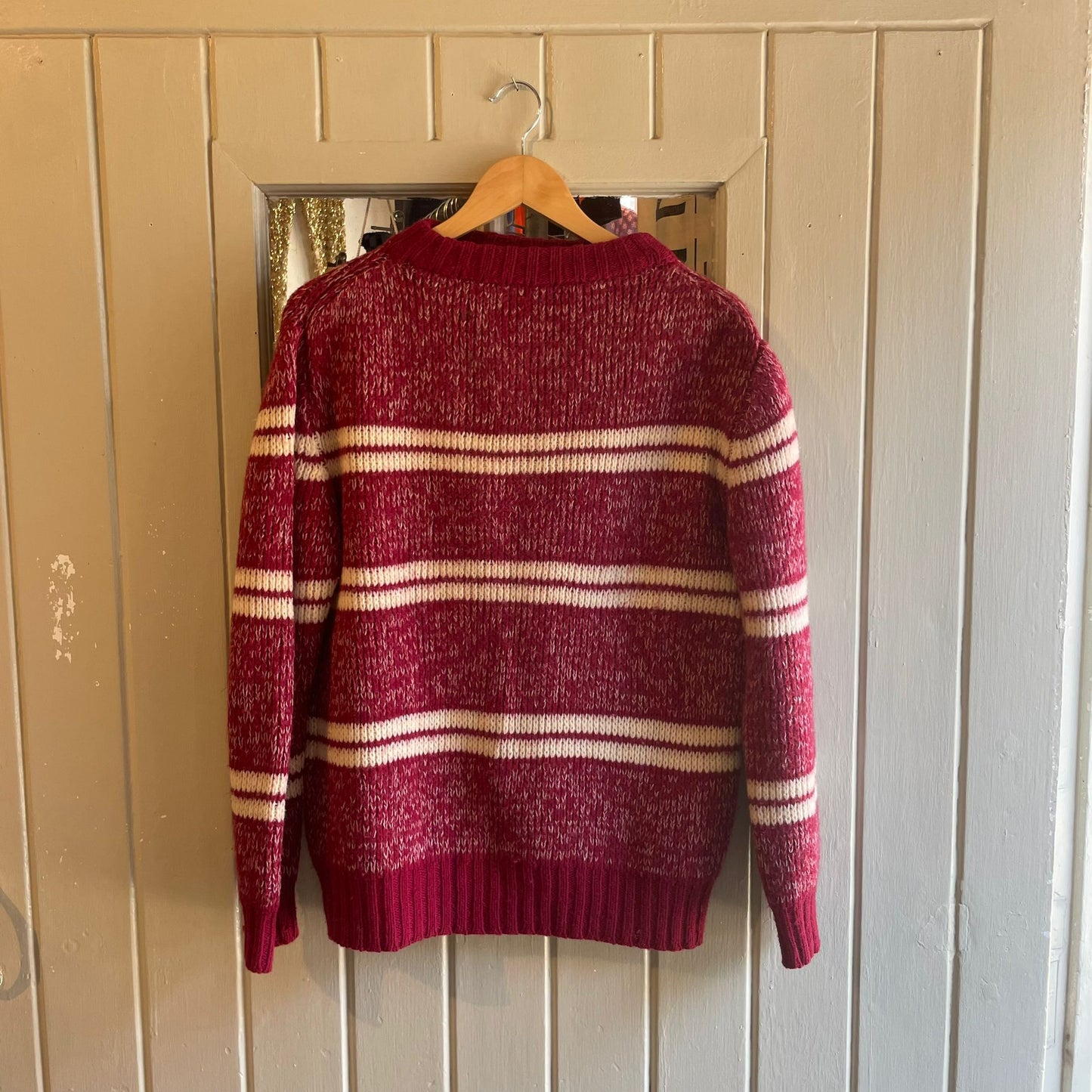 Vintage 60s/70s Maroon Red Knitted British Jumper