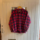 1980s Red and Purple Buffalo Work Flannel Overshirt