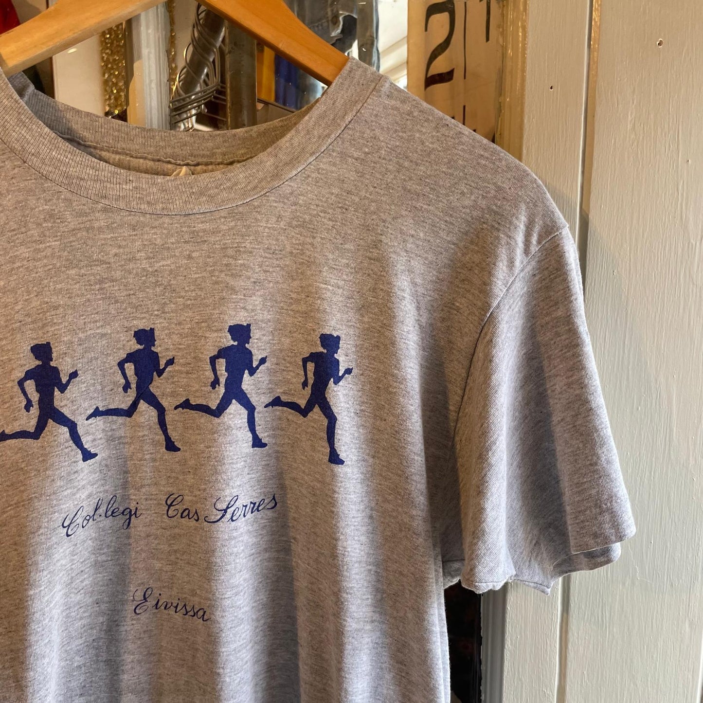 1980s Grey Running Graphic T-shirt