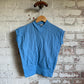 1950s Baby Blue V Neck Top Blouse